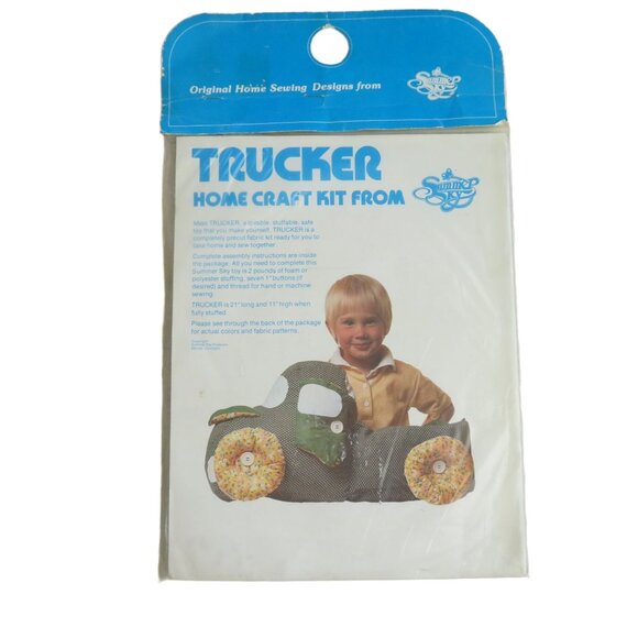 Vintage Stuffable Toy Truck Plush Home Craft Kit Precut Fabric 21" L X 11" H NEW - Picture 5 of 10